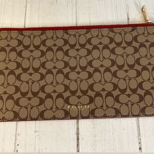 Coach Brown and Red Patterned Clutch